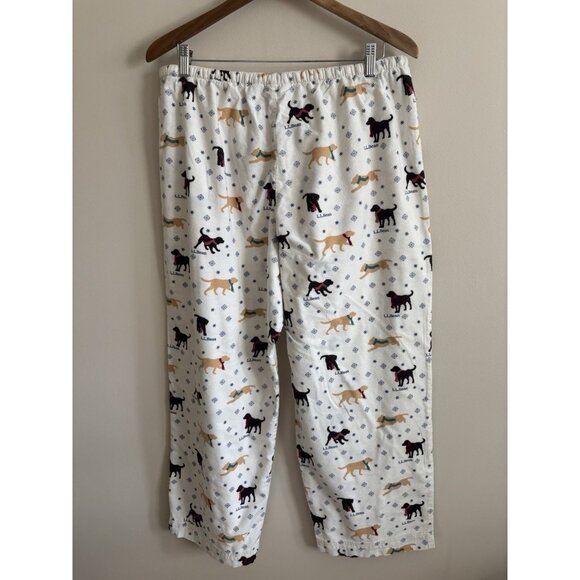 LL Bean Pajama Flannel Pants Medium Dog Lab Christmas Drawstring Waist - Picture 5 of 10